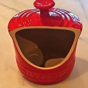 LE CREUSET STONEWARE SALT CROCK CERISE